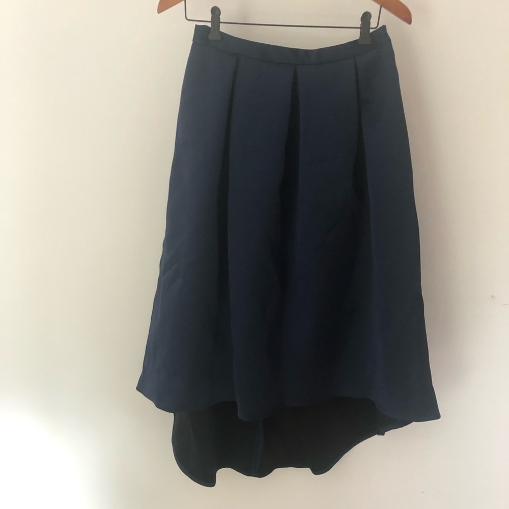 ASOS satin hi-low navy skirt, never worn